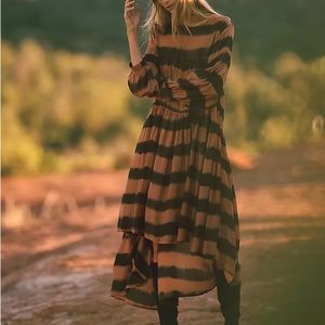Anthropologie Brown and Black Dress 1X